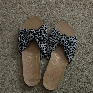 Blowfish Black and White Sandals with Bow